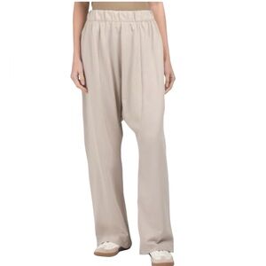 Zara trousers drop-crotch baggy style Wide-Leg Beige Pants Size Medium